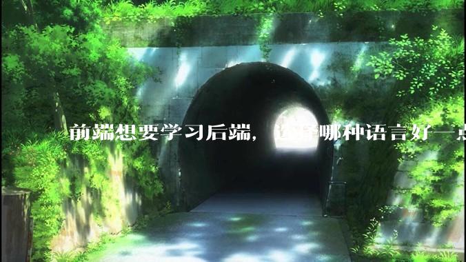 前端想要学习后端，选择哪种语言好一点？