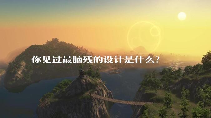 你见过最脑残的设计是什么？