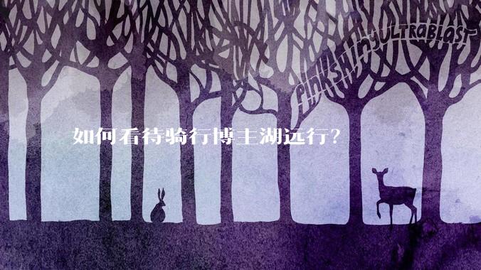 如何看待骑行博主湖远行？